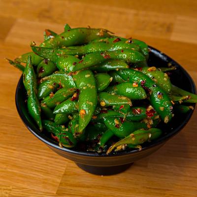 Spicy Edamame appetizer.