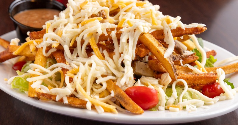 A served chicken salad