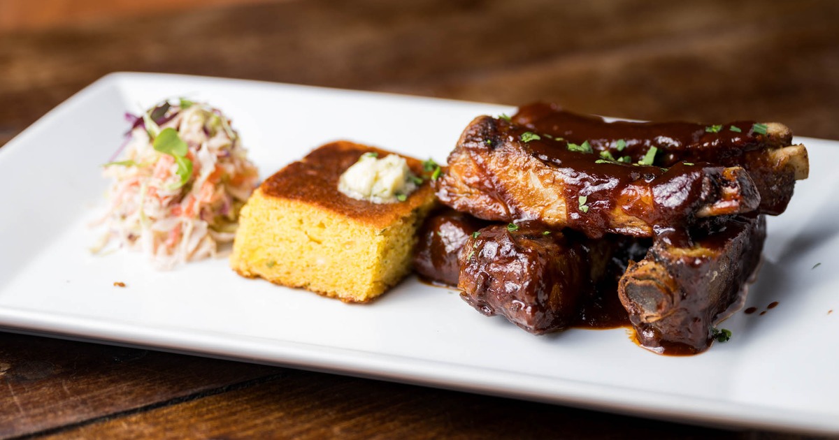 St. Louis ribs, served