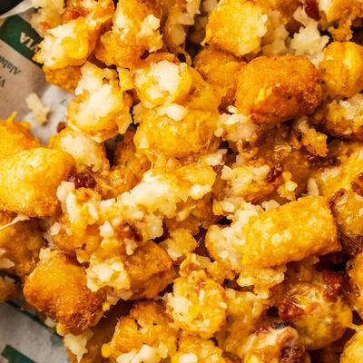 Loaded Tater Tots, closeup