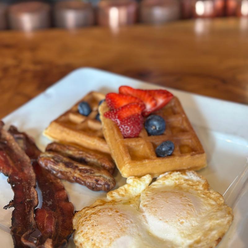 Lambeaus eggs and waffles photo