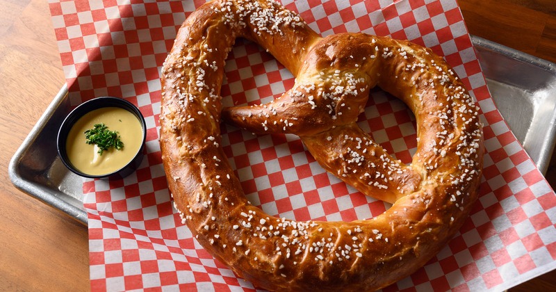 Bavarian Pretzel, with cheese dip