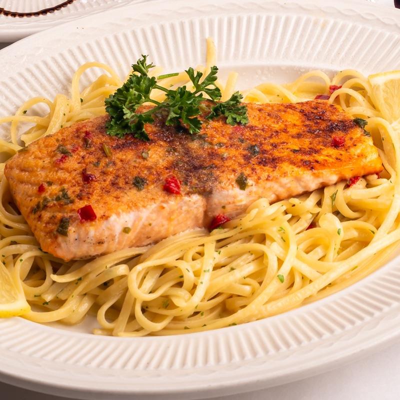 Salmon Over Linguine photo