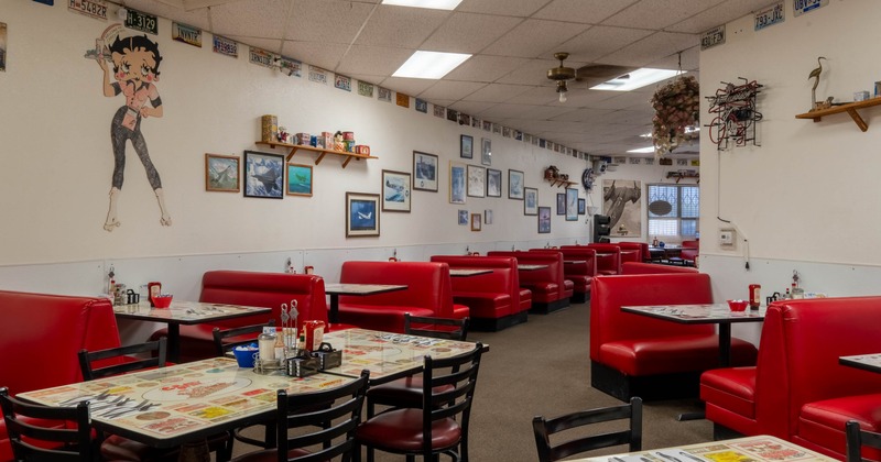 Interior, wide view of dining area