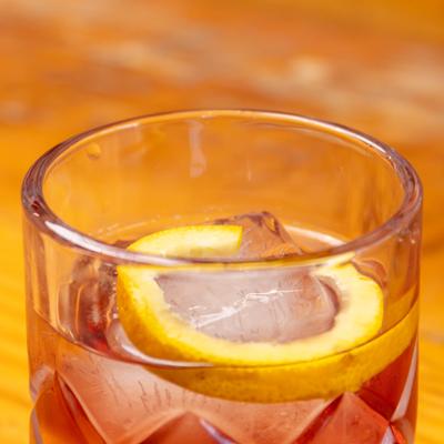 Old Fashioned cocktail, close-up.