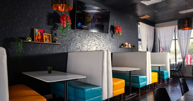 Interior, restaurant booths