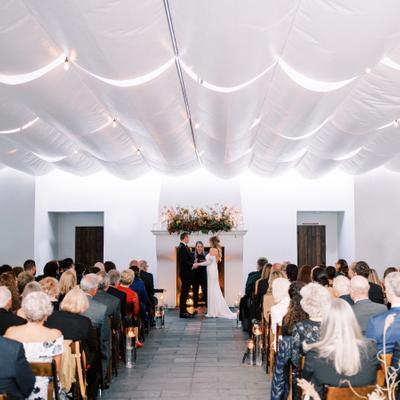 Guests attending the wedding ceremony.