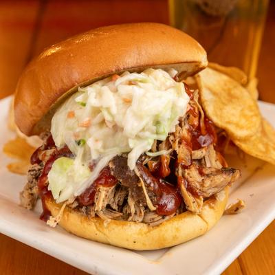 Pulled pork sandwich.