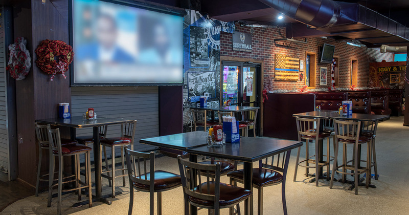 Interior, tables ready for guests