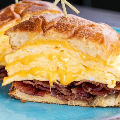 Bacon, egg, and cheese sandwich.