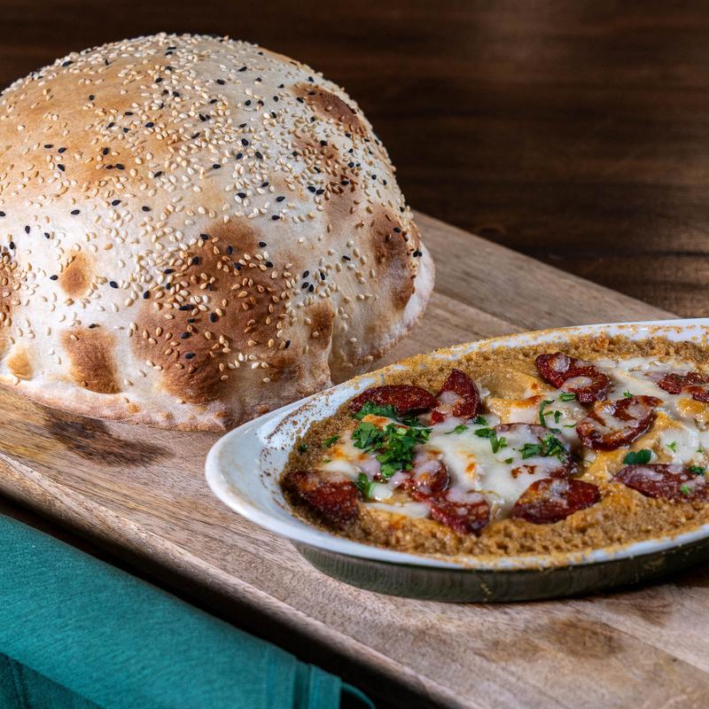 menu item 3 of 16, Hot Humus with Sucuk