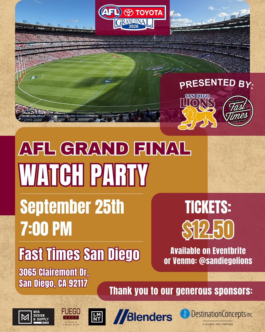 AFL Grand Final Watch Party by SD Lions event photo