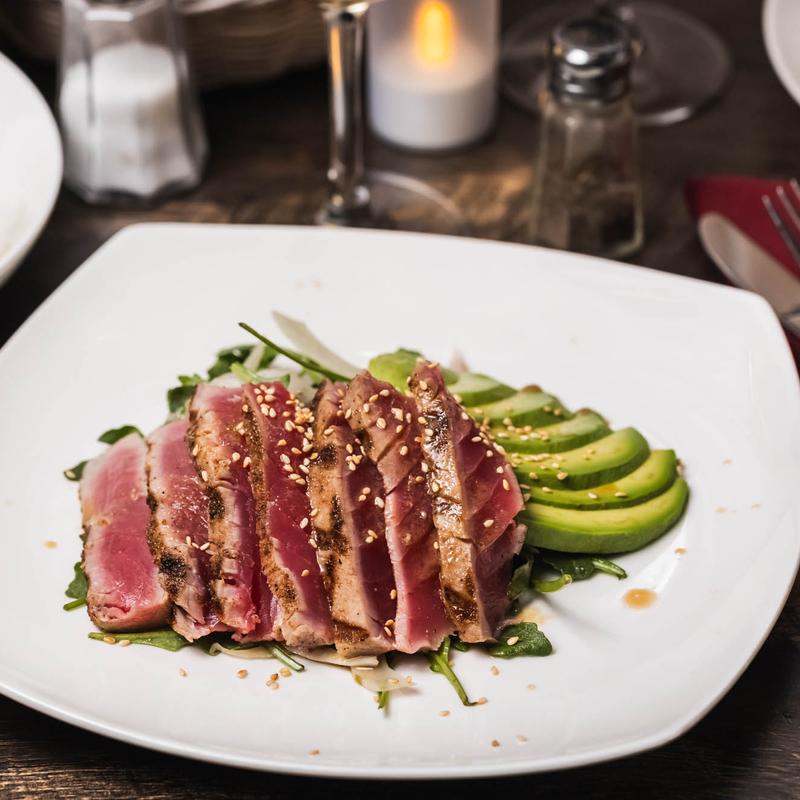 menu item 1 of 22, Coriander Grilled Tuna Tataki