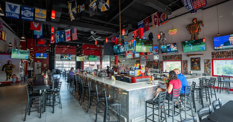 Interior, a bar with bar stools