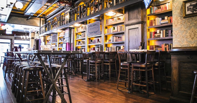 Interior, tables lined up