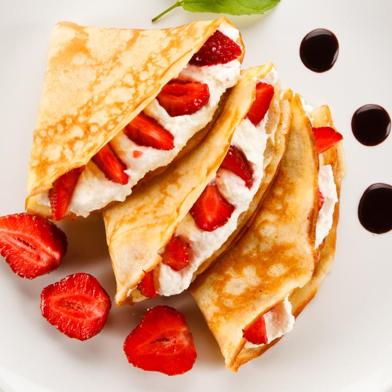 menu item 69 of 138, Crepe-Strawberries and Cream