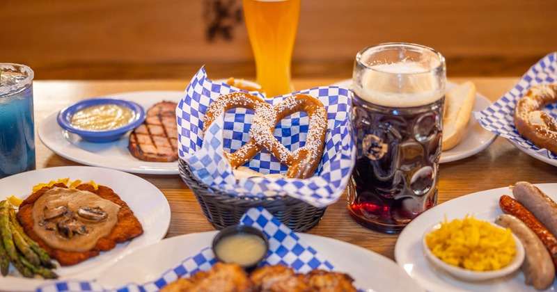 Various food and drinks