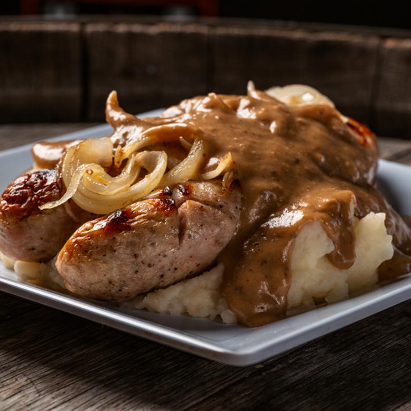 menu item 23 of 23, Bangers and Mash