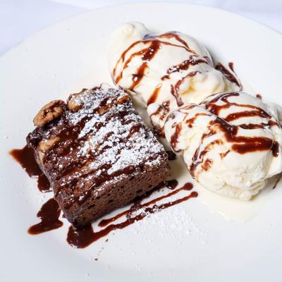 Chocolate Brownie a La Mode.