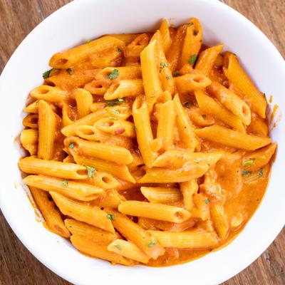 Penne pasta in vodka sauce.