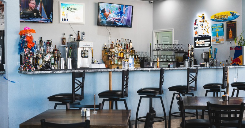 Interior, a bar with bar stools