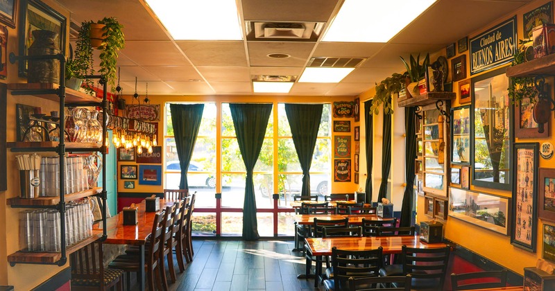 Interior, tables and chairs
