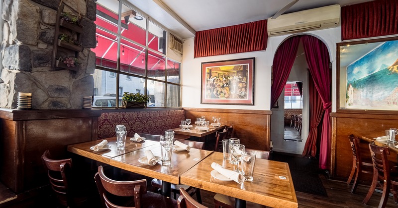 Restaurant interior, set dining tables