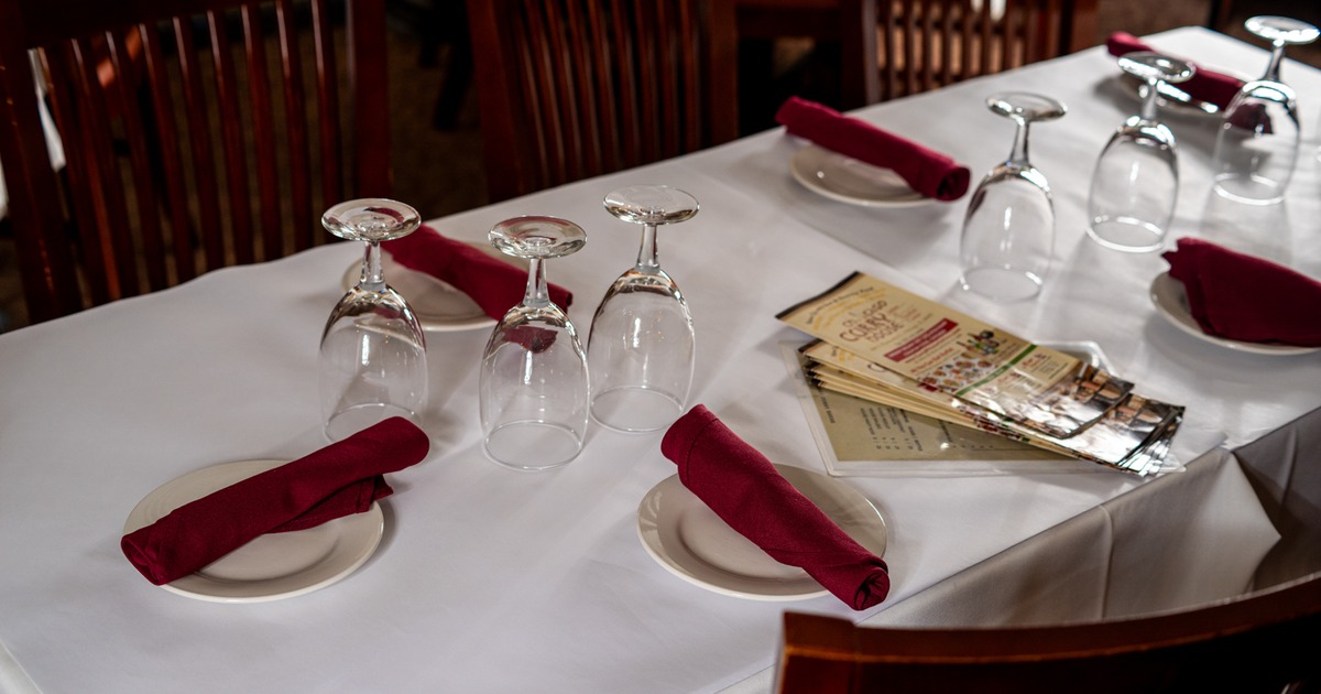 Diner set up, top view