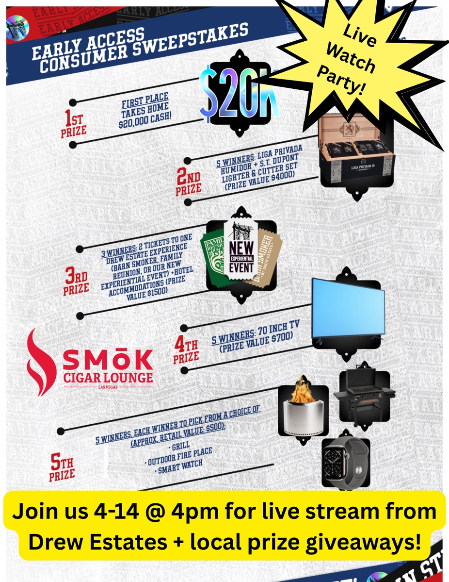 Drew Estates Live Stream & Prize Giveaways! event photo