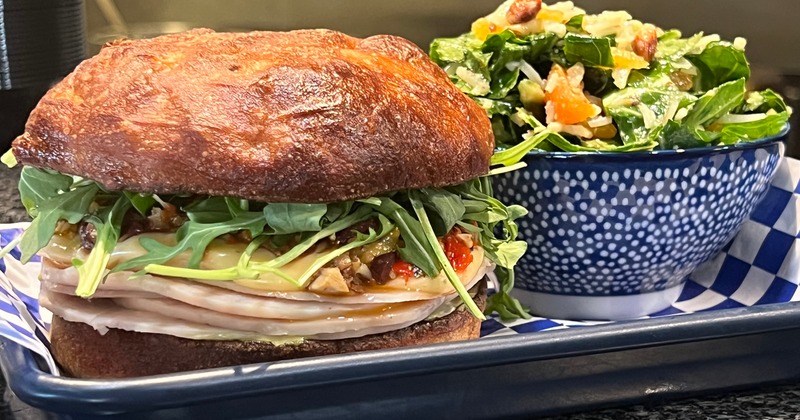 Turkey sandwich and side salad