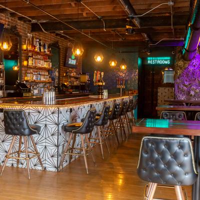 Interior, the bar and seating