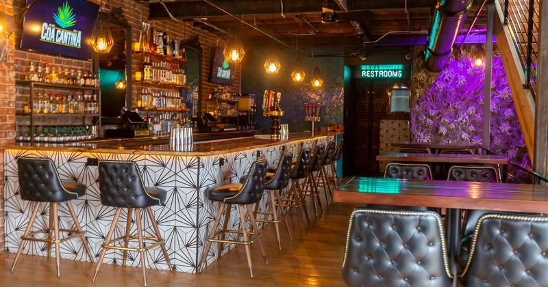 Interior, bar and seating area