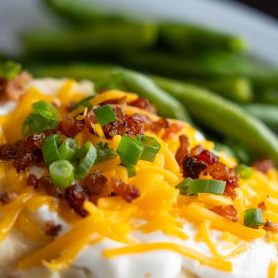 Mashed potatoes and green beans.