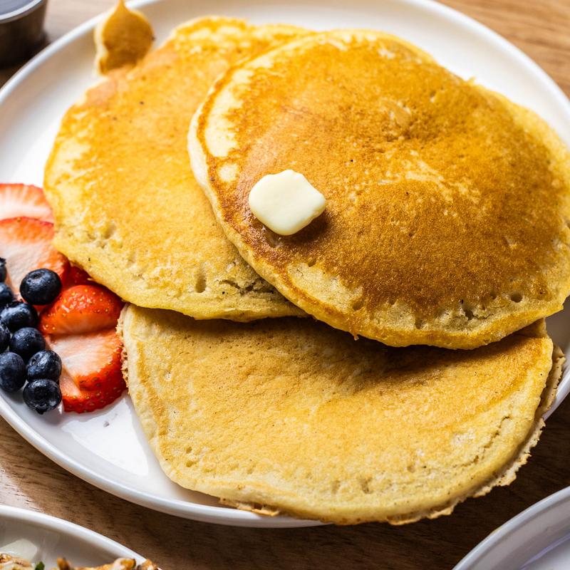 menu item 5 of 10, Fluffy Pancakes (3) (V)