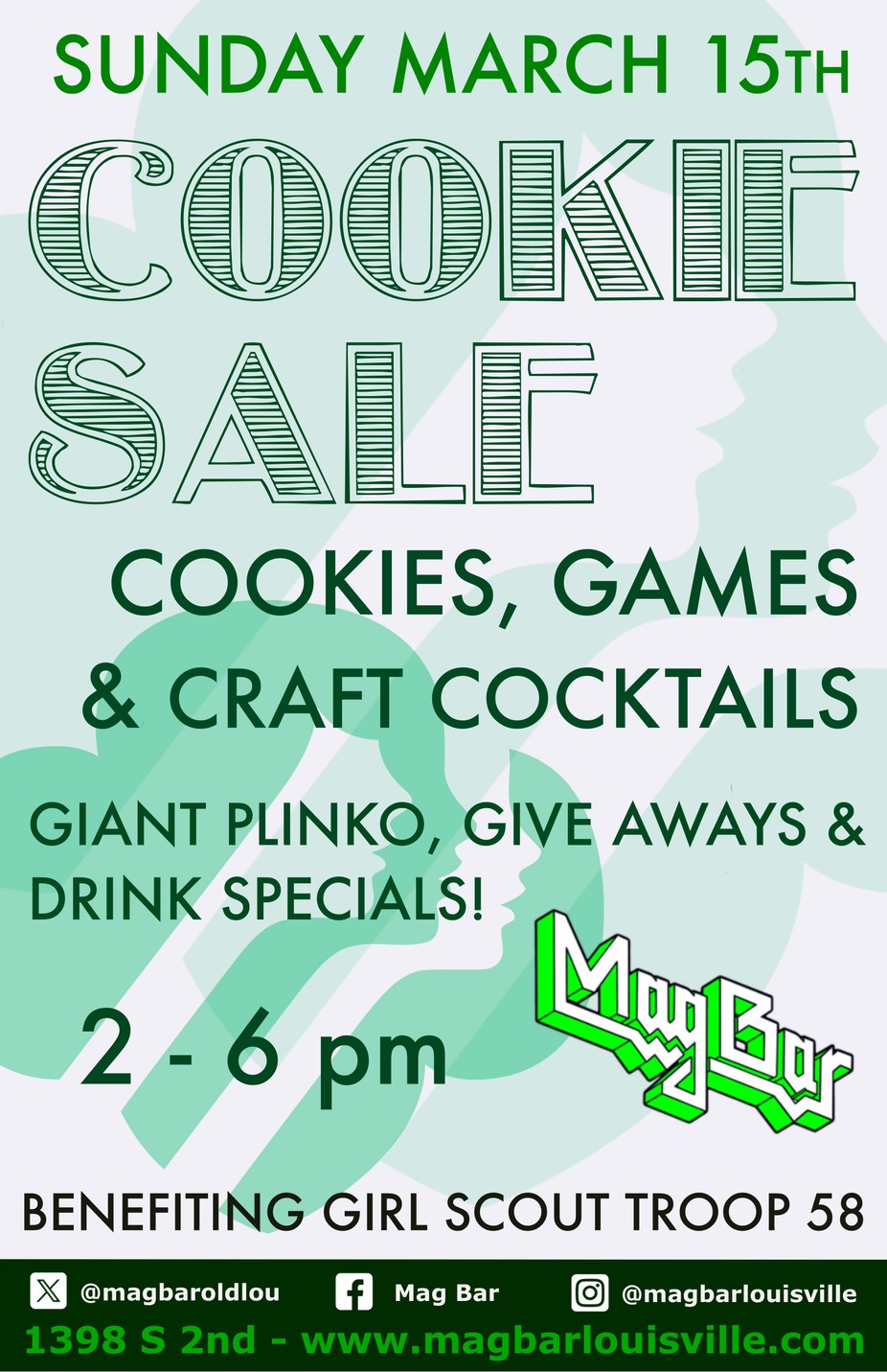 Girl Scout Cookie Sale - Games and Cocktails at Mag Bar !! event photo