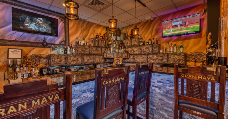 Interior, a bar with bar stools