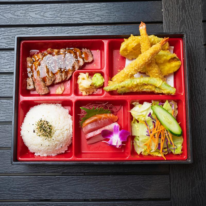 menu item 9 of 12, Shrimp Veg Tempura Dinner Bento