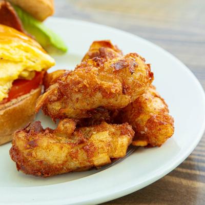 Cheesy Hash Brown Fritters.