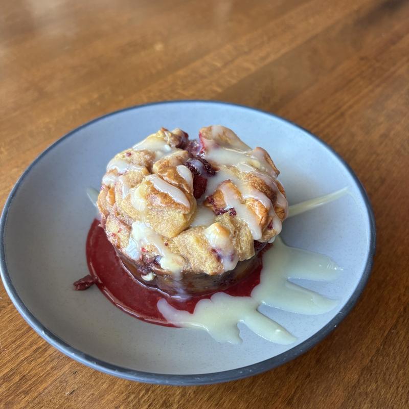Raspberry White Chocolate Bread Pudding photo
