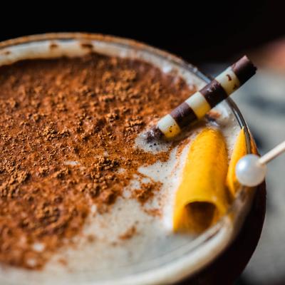 Awake And Hello cocktail, close-up.