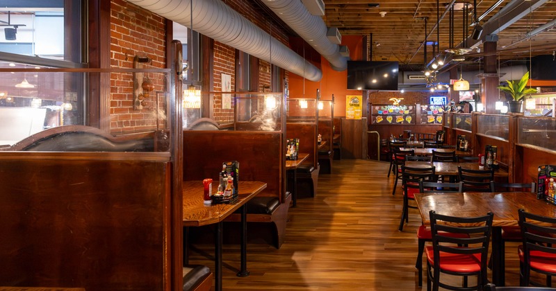 Interior, tables and dining booths