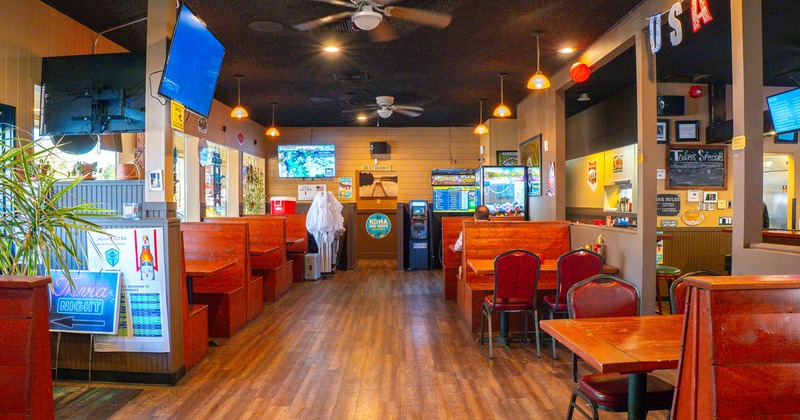 Interior, wide view to diner area