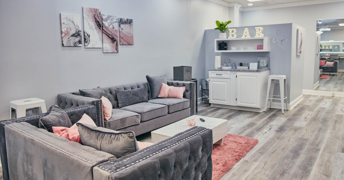 Velvet armchairs and sofas with pillows