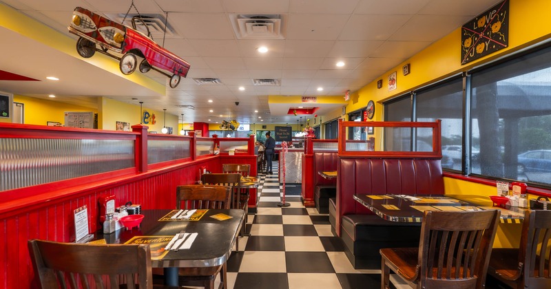 Interior, seating space, booths