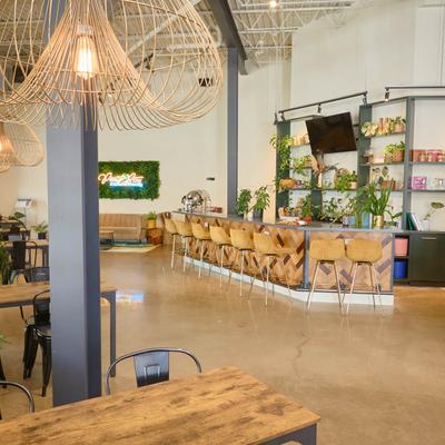 Interior, bar and dining area.