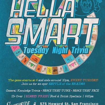 Flyer promoting a recurring Tuesday Night Trivia event.