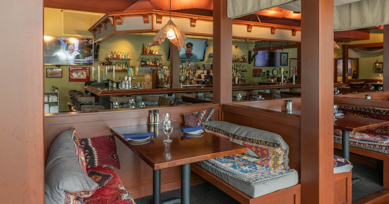 Interior seating area ready for guests