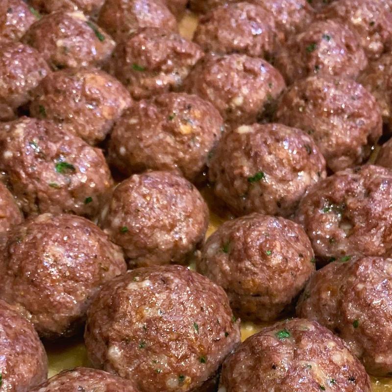 Spaghetti and Meatballs with Mozzarella Cheese and our Love photo