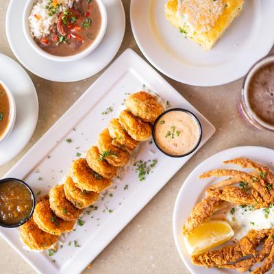 Various food and a glass of beer