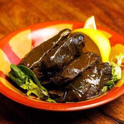 Stuffed grape leaves.